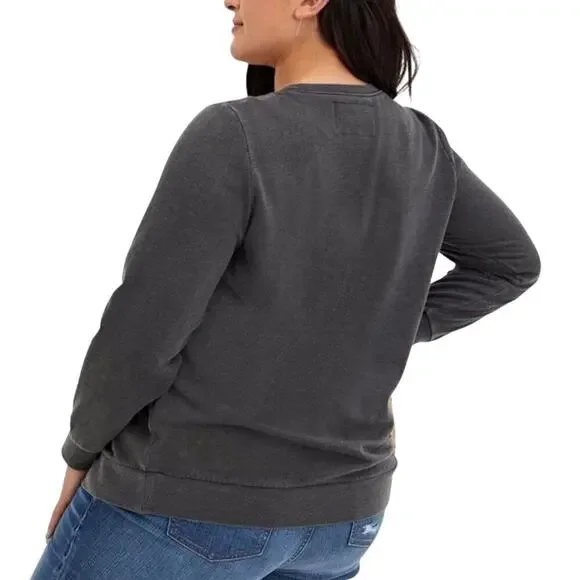 Torrid Metallica Skull Grey Mineral Wash Pullover Sweatshirt Size 1 - Picture 4 of 10